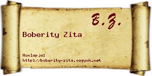 Boberity Zita névjegykártya