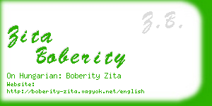 zita boberity business card